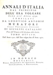 Uno caposaldo della storiografia - Ludovico Antonio Muratori - Annali d?Italia - Monaco 1761/64