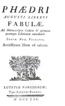 Le favole di Fedro: Phaedrus - Fabulae - Paris, Barbou 1754 (con numerose incisioni in rame)