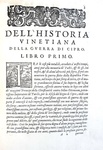 Paolo Paruta - Historia vinetiana & Della guerra di Cipro - Venezia 1605 (rara prima edizione)