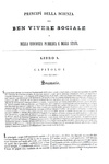 Bianchini - Principi della scienza del ben vivere sociale e della economia - 1855 (prima edizione)