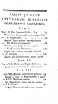 Le Satire di Aulo Persio Flacco e Decimo Giunio Giovenale: Sulpiciae Satyrarum - Paris, Barbou 1776