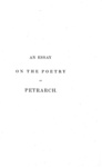 Ugo Foscolo - Essays on Petrarch - London, John Murray 1823 (rara prima edizione in commercio) Ugo Foscolo - Essays on Petrarch - London, John Murray 1823 (rara prima edizione in commercio)