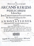Miscellanea di sei opere seicentesche sul diritto pubblico imperiale - Jena e Helmstadt 1651/1665