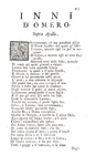 Omero - Opere tradotte dall'original greco (Iliade, Odissea, Batracomiomachia, Inni) - Padova 1742