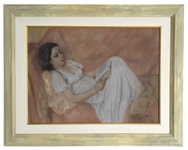 Giovanni Alic� - Il libro preferito - 1940/1950 (pastelli su carta applicata a tavola)