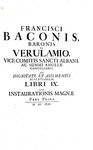 Un grande classico scientifico-filosofico: Francis Bacon - Opera omnia - Lipsia 1694 (in folio) Un grande classico scientifico-filosofico: Francis Bacon - Opera omnia - Lipsia 1694 (in folio)