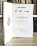 Un classico del pensiero filosofico: Giambattista Vico - Principi di una scienza nuova - Milano 1857 Un classico del pensiero filosofico: Giambattista Vico - Principi di una scienza nuova - Milano 1857
