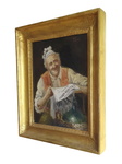 Vincenzo Caprile - Vecchio popolano legge l'Illustrazione italiana - 1880 circa (olio su tela)