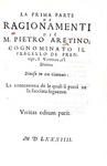 Ragionamenti di Pietro Aretino cognominato il flagello de prencipi - Bengodi 1584 (ma 1649?)