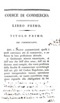 Codice di commercio di terra e di mare pel Regno d'Italia  - Stamperia Reale 1808 (prima edizione)