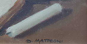 Dino Matteoni - Natura morta. Composizione con libro - 1950/55 circa (olio su tavola)