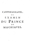 L'Antimachiavelli di Federico II di Prussia: Examen du Prince de Machiavel - A Londres 1741