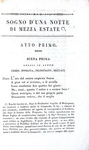 William Shakespeare - Sogno di una notte di mezza estate - Torino 1818 (prima edizione italiana)