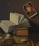 Realismo magico: Bruno Stobbione - Omaggio a van Eyck - 1988 (olio su tela - archiviato)