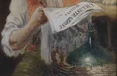Vincenzo Caprile - Vecchio popolano legge l'Illustrazione italiana - 1880 circa (olio su tela)
