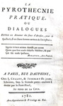 Pirotecnia e fuochi d'artificio nel Settecento: La pyrothecnie pratique - Paris 1780 (figurato)
