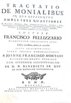 Conventi e monache di clausura: Franciscus Pellizzarius - Tractatio de monialibus - Roma 1761