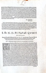 Bolla di Pio V che disciplina il voto di obbedienza negli ordini secolari - Roma, Blado 1567