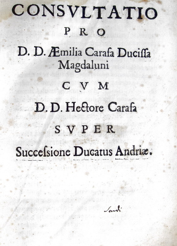 BIscardi - Consultatio ... super successione Ducatus Andriae - 1672