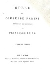 Giuseppe Parini - Opere - Milano 1801/04 (prima edizione complessiva - rara tiratura su carta forte)