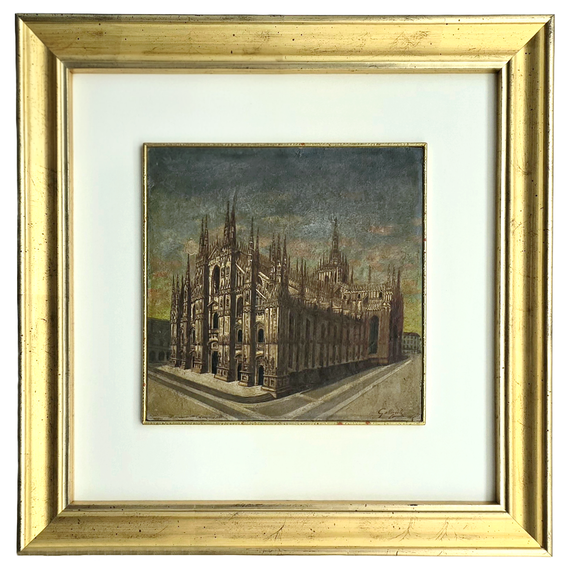 Giuseppe Gallizioli - Il Duomo di Milano - circa 1890/1910 (olio su tavola di cartone) Giuseppe Gallizioli - Il Duomo di Milano - circa 1890/1910 (olio su tavola di cartone)