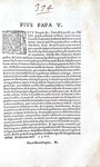 Moto proprio di Pio V che disciplina la residenza dei vescovi - Roma, Blado 1566