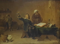 David Teniers il Giovane - L'alchimista e i suoi libri - fine del XVIII secolo (olio su tavola)