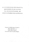 La comedia di Dante Alighieri con l'espositione di Alessandro Vellutello - Venezia, Marcolini 1544