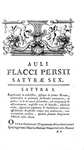 Le Satire di Aulo Persio Flacco e Decimo Giunio Giovenale: Sulpiciae Satyrarum - Paris, Barbou 1776
