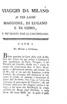 Carlo Amoretti - Viaggio da Milano ai tre laghi Maggiore, di Lugano e di Como - 1801 (con 3 cartine)