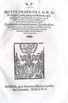 Moto proprio di Pio IV che disciplina il reato di omicidio - Roma, Blado 1564