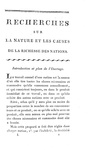 Un grande classico di economia: Adam Smith - Recherches sur la richesse des nations - Paris 1800
