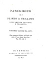 Vittorio Alfieri - Panegirico di Plinio a Trajano - Venezia, Foglierini 1787