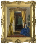 Franz Russ il Giovane - Dame mit buch - 1871 (olio su tela - splendida cornice di metà Ottocento) Franz Russ il Giovane - Dame mit buch - 1871 (olio su tela - splendida cornice di metà Ottocento)