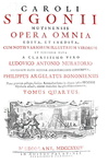 L'opera omnia del grande storiografo Carlo Sigonio - Opera omnia - Milano 1732-37 (sette volumi)