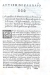 Castellani - Avviso di Parnaso contro Venezia, Savoia e Spagna - Antibes 1621 (tre prime edizioni)