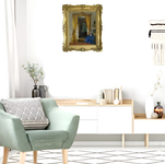 Franz Russ il Giovane - Dame mit buch - 1871 (olio su tela - splendida cornice di metà Ottocento) Franz Russ il Giovane - Dame mit buch - 1871 (olio su tela - splendida cornice di metà Ottocento)