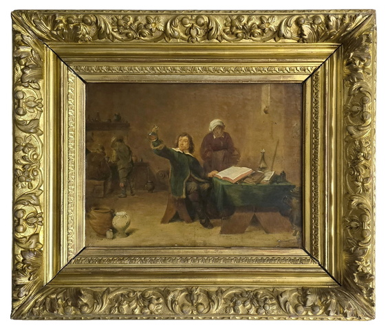 David Teniers il Giovane - L'alchimista e i suoi libri - fine del XVIII secolo (olio su tavola)