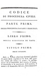Codice di procedura civile pel Regno d'Italia. Edizione originale e la sola ufficiale - Milano 1806