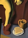 Mark Kostabi - Remote viewing - 2004 (olio su tela - con autentica diretta dell'artista su foto)
