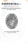 Bolla di Pio V che disciplina la revoca di privilegi e immunità ecclesiatiche - Roma, Blado 1568