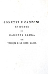 Le Rime di Petrarca con l'interpretazione di Giacomo Leopardi - Milano 1826 (rara prima edizione)