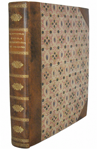 Pittarelli - Della tavola alimentaria di Traiano - 1790 (rarissima prima edizione su carta azzurra)