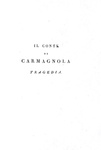 Alessandro Manzoni - Il conte di Carmagnola - Milano 1820 (prima edizone nella rara prima variante)