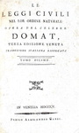 Jean Domat - Le leggi civili nel lor ordine naturale - Venezia 1805 (dieci volumi)