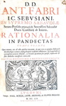 Diritto romano: Antoine Favre - Rationalia in Pandectas - Lugduni 1659/63 (6 volumi)