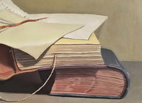 Marino Socci - Natura morta con vecchi libri - 1971 (olio su tela)