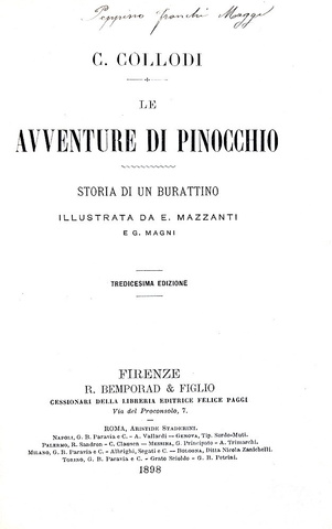 Collodi - Le avventure di Pinocchio. Storia di un burattino illustrata da E. Mazzanti - 1898 (raro) Collodi - Le avventure di Pinocchio. Storia di un burattino illustrata da E. Mazzanti - 1898 (raro)