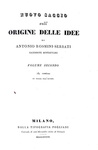 Antonio Rosmini - Nuovo saggio sull'origine delle idee - Milano, Pogliani 1836/37 (prima edizione)