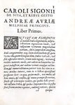La vita di Andrea Doria: Sigonio - De vita & rebus gestis Andreae Auriae - 1586 (prima edizione)
